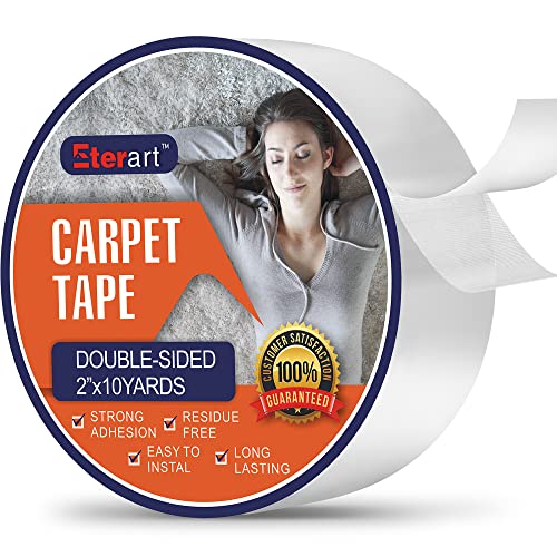 ETERART Double Sided Carpet Tape, No-Residue for Hardwood Floors, 2" x10Yds