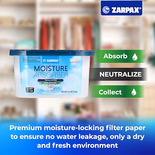 ZARPAX Moisture Absorber Fresh Cotton 6.5 oz - Set of 15 - size: 6.5 Ounce (Pack of 15), style: Fresh Cotton