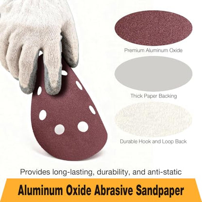 120 Pcs Sanding Discs, 5 Inch Sandpaper, 40, 60, 80, 120, 150, 240 Grits