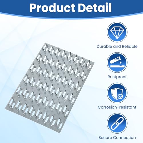 20 Pack Truss Plates, 4" x 6" Pronged Truss Mending Plate with Nail Teeth, Galvanized Steel Repair Tie Plate Bracket for Roofting Truss Wood Timber Connector - size: 4" x 6"