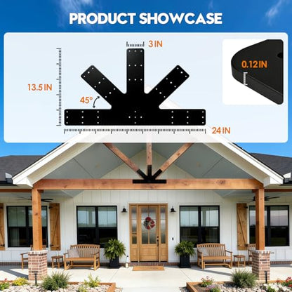 2-Pack Gable Plate, Black, 24"x13.5" Truss Connector Plates