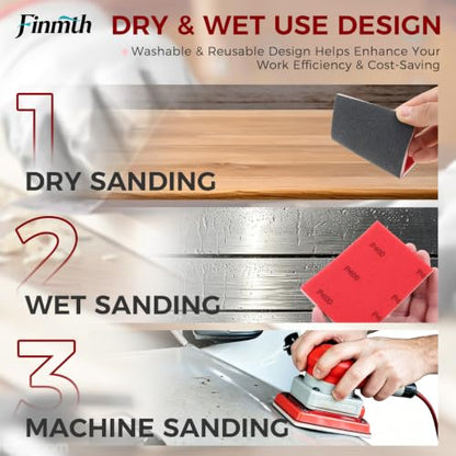 50Pcs Sanding Sponges Wet & Dry Sponge Sanding Blocks 180-3000 Grit 3x4 in
