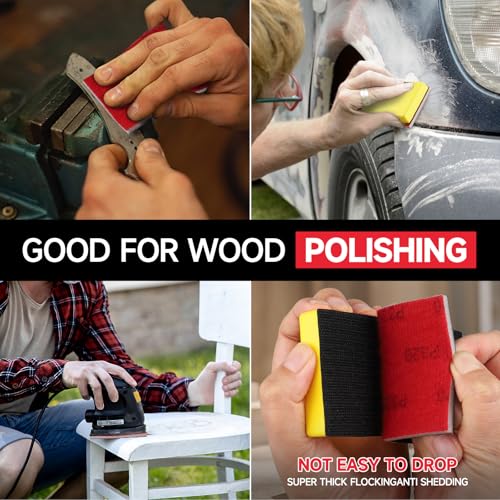 Shinboc 20 PCS Sanding Sponge 320 Grit, Hook and Loop Sandpaper Block - style: 320 Grit