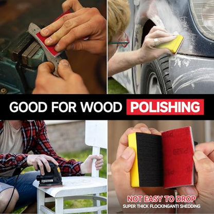 Shinboc 20 PCS Sanding Sponge 400 Grit, Hook and Loop Sandpaper Block - style: 400 Grit