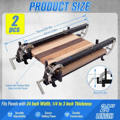 2 Pack 24 Inch Panel Bar Clamps, Fits Panels 24" width, 1/4 to 3" thickness