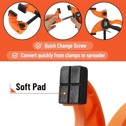 Mr. Pen- Bar Clamps for Woodworking, 6", 2 Pack, Orange - style: 6 Inch
