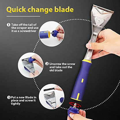 MANUFORE Carbide Paint Scraper with 2.5" Double-edged Tungsten Steel Blade - size: 2.5in carbide scraper