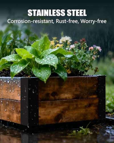 Stainless Steel Raised Garden Bed Corner Brackets, 8 PCS, 11" x 3" x 3"
