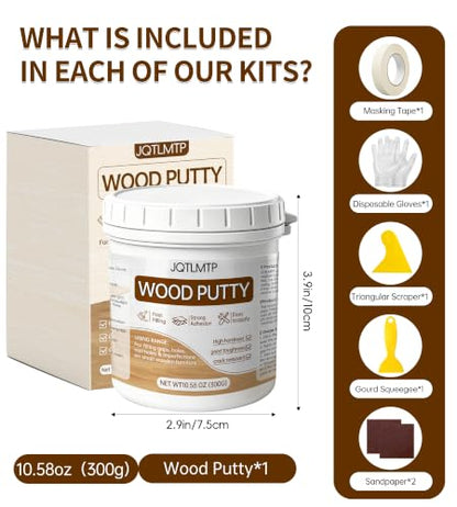 Wood Filler, 10.58 Oz Natural Wood Putty for Furniture Repair, Paintable Sandable - color: Natural