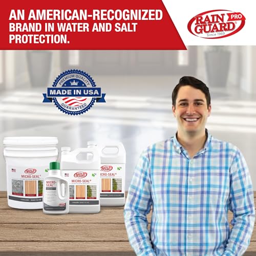 RAIN GUARD PRO CR-0701 MICRO-SEAL Concentrate Makes 10 Gallons - Clear Natural Finish - All Purpose Deep Penetrating Water Repellent Protection For Wood, Concrete and Masonry Surfaces - Pro Approved - size: 1 Gallon (Makes 10 Gallons)
