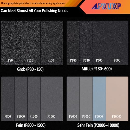 Wet Dry Sandpaper 30Pcs Ultra Fine Waterproof Sand Paper Sheets 9x3.6 Inch Include Grit 1000 1500 2000 3000 5000 10000 Sanding Paper for Wood Metal Automotive Polishing - style: 9 x 3.6 inches