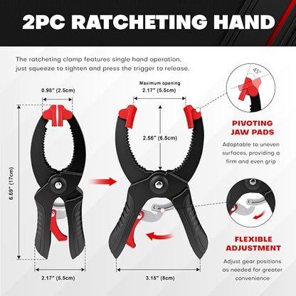 C&T 10Pcs Bar Clamps for Woodworking, 12 & 6 inch Quick Release Clamps Set