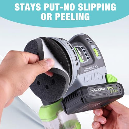 WORKPRO 5 Inch Orbital Sander Interface Pads and Sanding Discs - style: 3 Pads + 3 Sandpapers