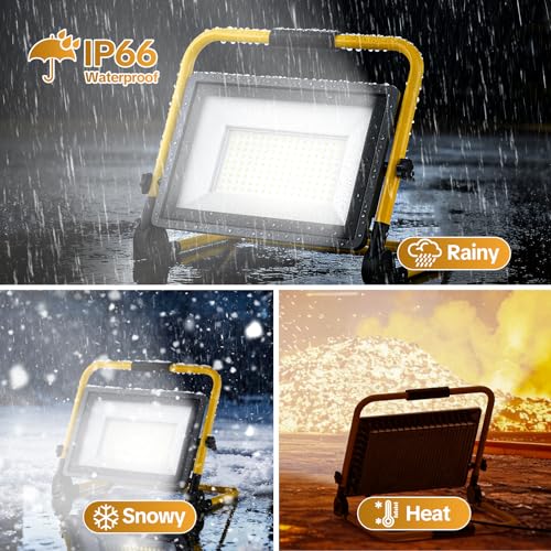 AIKVSXER Portable LED Work Light, 300W 36000LM Job Site Lights, 1 Pack