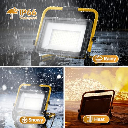 AIKVSXER Portable LED Work Light, 300W 36000LM Job Site Lights, 1 Pack