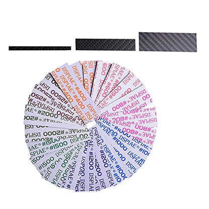 Sanding Sticks for Plastic Models, Gunpla, Wood and Tools Kit, 3 Sizes Carbon Fiber Sanding Sticks with 24PCS Replaceable Adhesive Grit Sandpaper