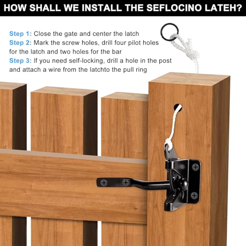 Gate Corner Brace Bracket Anti Sag Gate Frame Hardware Kit for Wooden Gate Fence with a Latch - size: Double Door Set