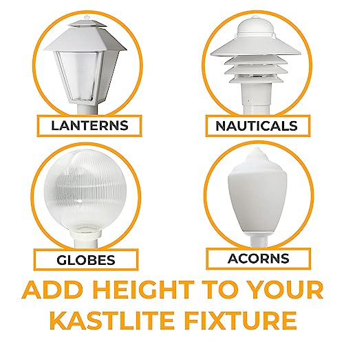 KASTLITE 12" White Aluminum Stub Post for 3" Pier Mount Adapter Fitting - color: White, size: 12" Tall