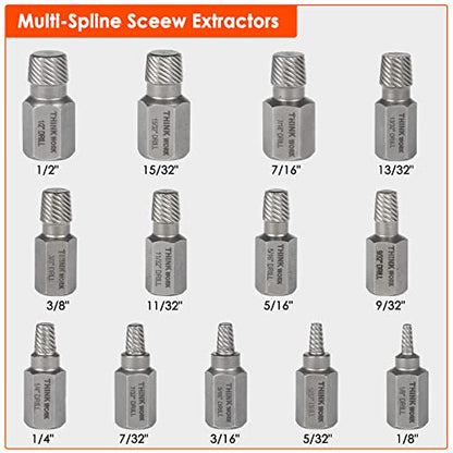 54-Piece Broken Bolt Extractor Kit with Easy Out Screw Extractor Set - size: 54-Piece