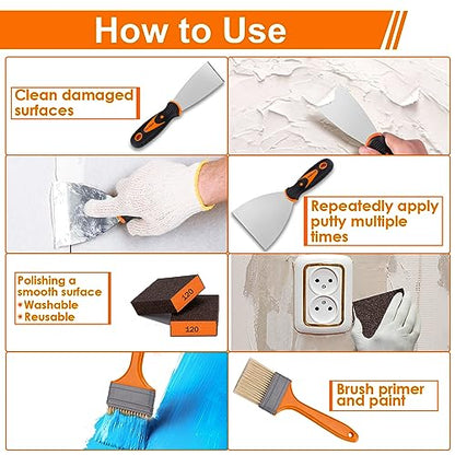 THINKWORK Putty Knife Set, 14Pcs Drywall Knife Set