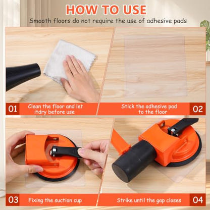 Baluue Floor Gap Fixer Tool With Rubber Mallet & 5 Reusable Pads