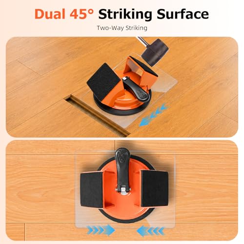 Heavy Duty Floor Gap Fixer Tool, Dual-Sided 45°Striking Surface - Orange - color: Orange