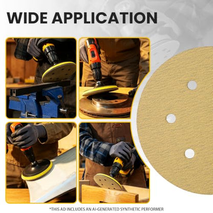 30 PCS 6 Inch Sanding Discs for Random Orbital Sander 6 Hole Hook and Loop Sandpaper 60 80 100 120 150 180 220 320 400 600 800 1000 Grit Round Sand Paper - style: 6 Hole 60-1000 Grit