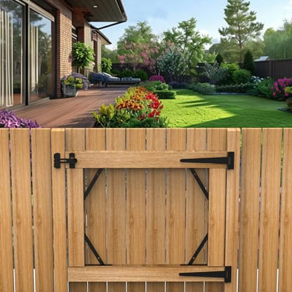 Fence Gate Frame Kit with 10 inch Heavy Duty Hinges, Gate Corner Brace Bracket Heavy Duty Kit, Fence Gate Kit, Gate Hardware for Wooden Fences,Driveway Gates,Shed Doors. Barn Door Lock Latches 1PC - size: 10 inch set