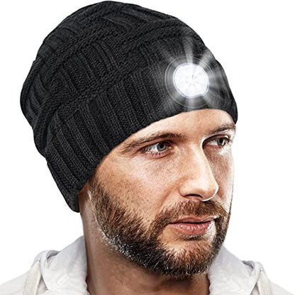 Multifunctional LED Beanie and Magnetic Wristband Tool Set - Unisex, Ideal for Outdoor Sports & DIY Projects, Perfect Holiday Gift