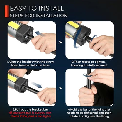 Rechargeable Work Light with Stand, Magnetic Base, Hook & Tripod (Small) - color: Black Small Rechargeable Work Light with Tripod