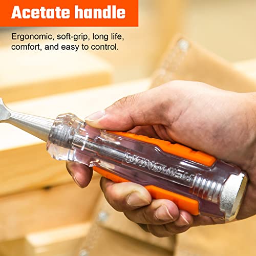 Vanquish High-Impact Wood Chisel with One-Piece Forged Blade1/2 Inch Go-Thru Mortise Chisel for Woodworking(4603) - size: 1/2" / 12mm