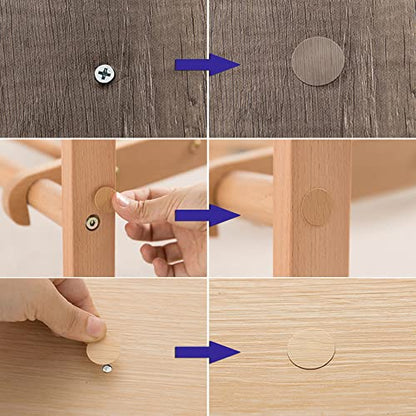Mini Skater 108Pcs Self-Adhesive Wooden Furniture Cabinet Screw Hole Cover Stickers Decoration Supplies,20mm Dia (Light White) - color: Light White