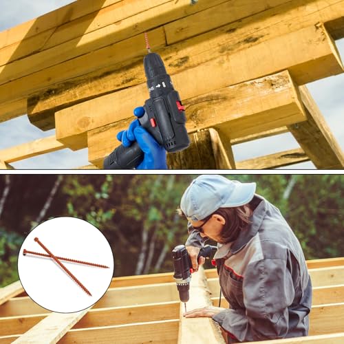 100Pcs Truss Screws, 6 Inch Structural Screws for Truss Rafter to Plate and Stud to Plate Connections, Clear Zinc with Orange Topcoat - color: Orange