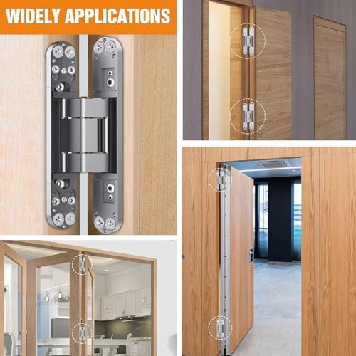 7" Hidden Door Hinge/Concealed Hinges,Invisible Hinges - color: silvery, size: 7 inches