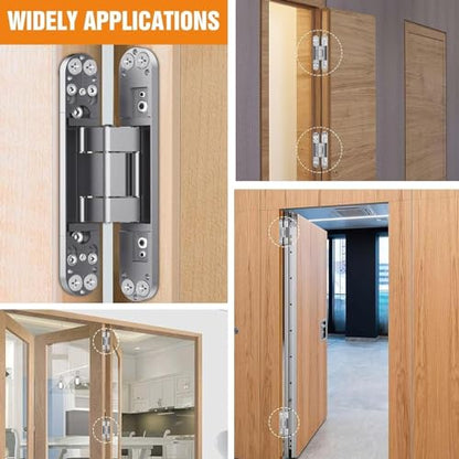 7" Hidden Door Hinge/Concealed Hinges,Invisible Hinges - color: silvery, size: 7 inches