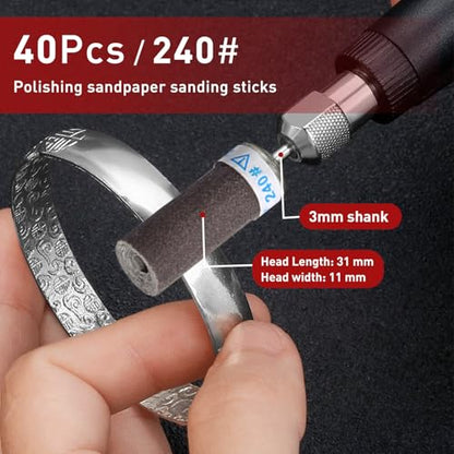 40PCS Sanding Drums,240 Grit Sanding Sticks for Dremel Rotary Tool - style: 240 Grit 40 Pcs