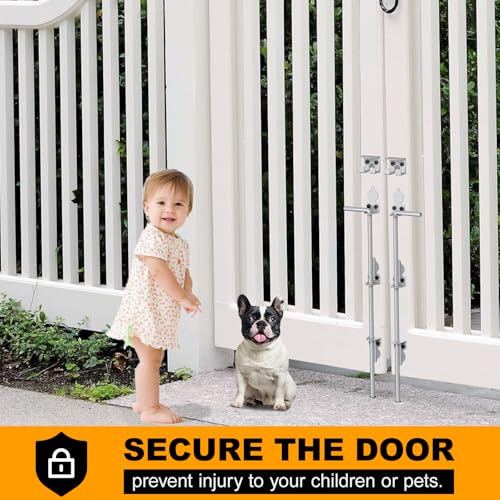 36" Cane Bolt Drop Rod for Gate, Silver Heavy Duty Gate Latch 2 Pack - color: 36"-Silver, size: 2 Pack
