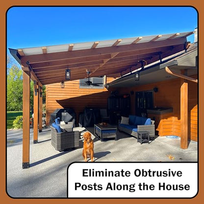 The Official Patio Roof Riser - LO-PRO - Engineered & Code Approved - Made in the USA - Fits Nominal 4X Beams (3.625" Bucket) - Pergola Roof Riser Hardware - size: Nominal (3.625" Bucket)