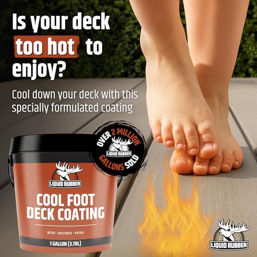 Liquid Rubber Cool Foot Pool Deck Coating, Cooling, Pale Brown, 1 Gallon - color: Pale Brown, size: 128 Fl Oz (Pack of 1)