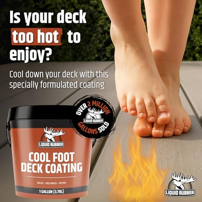 Liquid Rubber Cool Foot Pool Deck Coating, Cooling, Pale Brown, 1 Gallon - color: Pale Brown, size: 128 Fl Oz (Pack of 1)