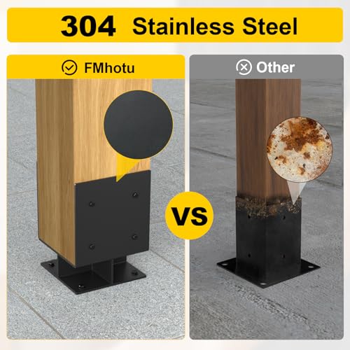 2Pcs 8x8 Concrete Post Base,Heavy Duty Adjustable Anchor Bracket - size: 8x8