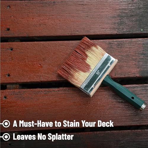 Bates Deck Stain Brush Set - 3pcs, 4', 5', 6' Brushes - Large Wall & Wood Stain Brushes - size: 4", 5", 6"