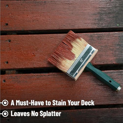 Bates Deck Stain Brush Set - 3pcs, 4', 5', 6' Brushes - Large Wall & Wood Stain Brushes - size: 4", 5", 6"