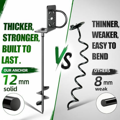 2 Pack 30" Ground Anchors Screw-in Shed Anchors with L Brackets - size: 30 INCH