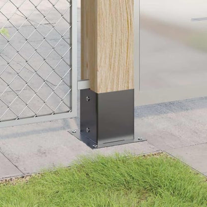 4.76x4.76 Inch Square Post Bases Powder Coated Steel 4 Pack - color: Anthracite, size: 4.76 x 4.76" (L x W)