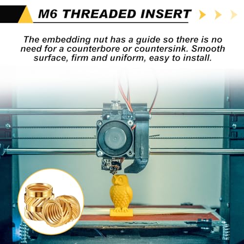 Yaocom 100 Pcs M6 Threaded Inserts M6 x D8 x L8 Heat Set Inserts - size: M6 X D8 X L8