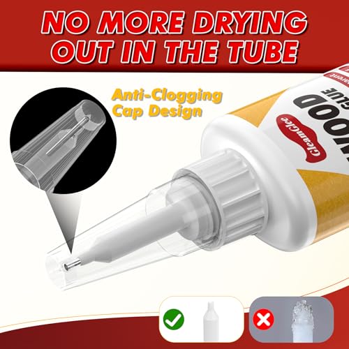 Super Glue for Wood 1.23oz, Strong Waterproof Clear Fast-Drying Adhesive