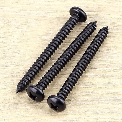#8 x 2 Phillips Pan Head Sheet Metal Screws, 304 Stainless Steel 18-8, Black Coated, Corrosion Resistant Pan Head Self Tapping Screws for Wood, Sheet Metal, 50 PCS - size: #8 x 2"