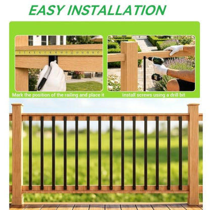 Metty Metal 60 pcs 32.25'' Deck Balusters Rust Resistant Deck Railing - size: 32.25 inch