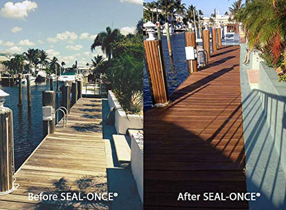 Seal-Once Nano+Poly Wood Sealer and Waterproofer, Light Brown, 1 Gallon - color: Light Brown, size: 1 Gallon
